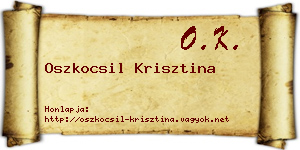 Oszkocsil Krisztina névjegykártya