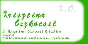 krisztina oszkocsil business card